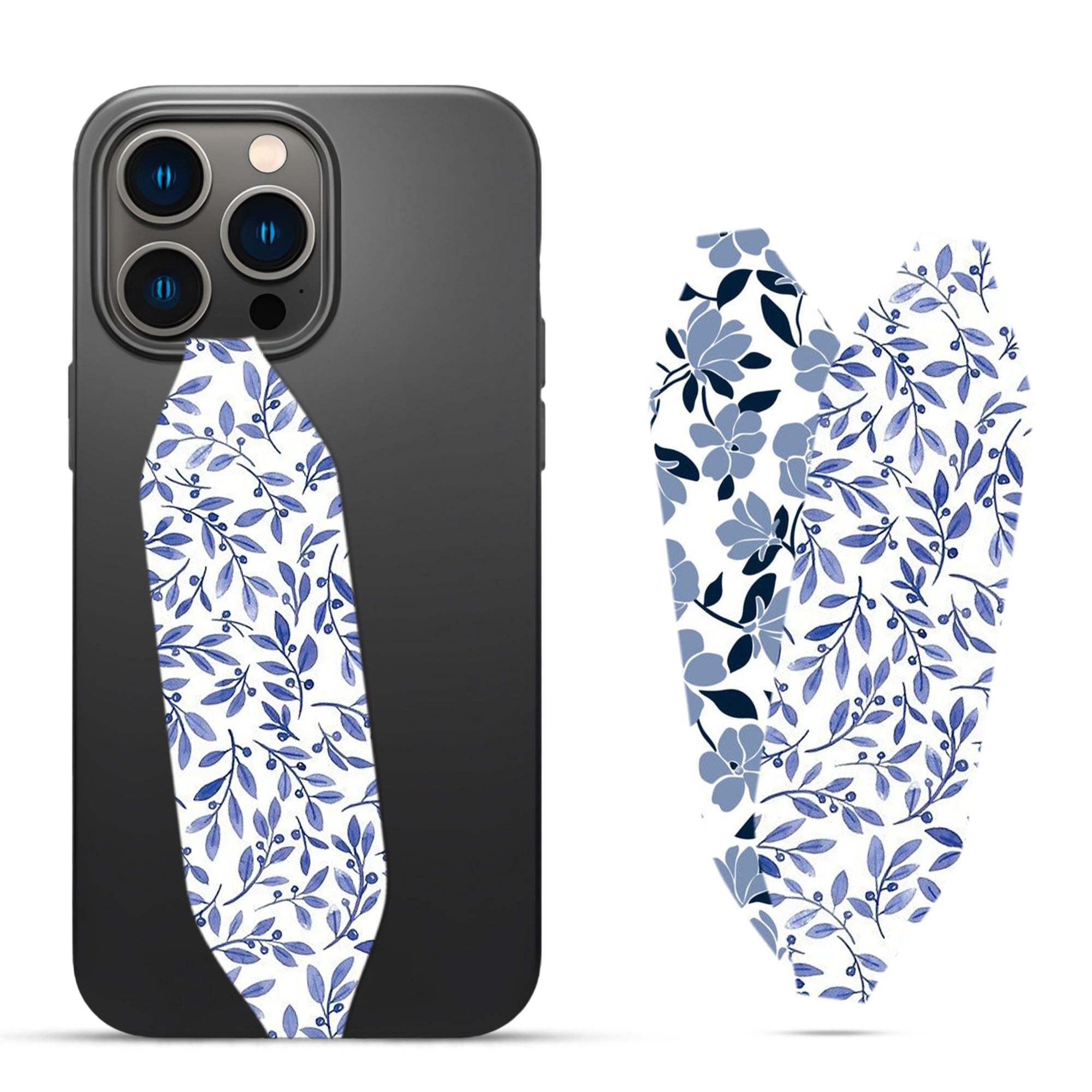 Floral blue Pattern strap loop - switch bands