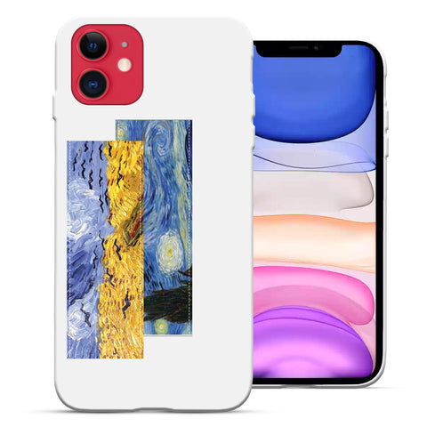 Finger Loop Phone Case For iPhone 11 White With Starry Night Strap