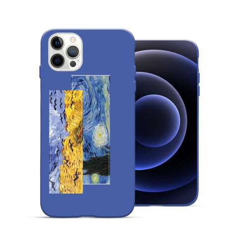 Finger Loop Phone Case For iPhone 11 Pro Blue With Starry Night Strap