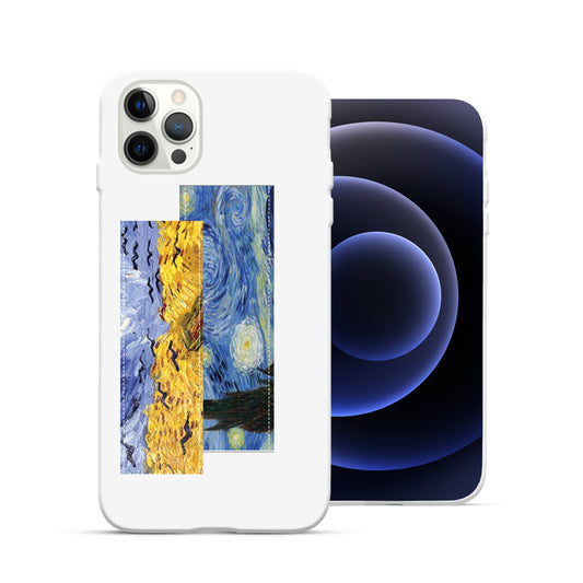 Finger Loop Phone Case For iPhone 11 Pro White With Starry Night Strap