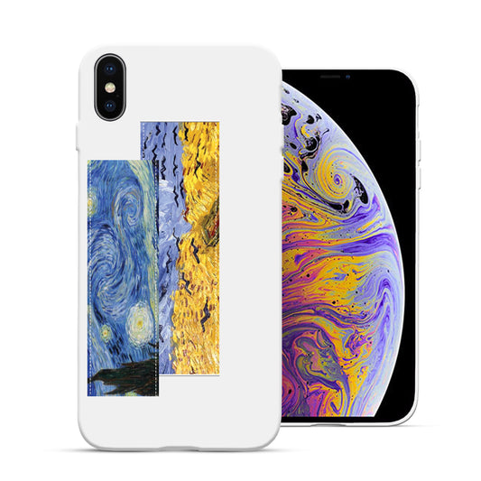 Finger Loop Phone Case For iPhone XS Max White With Starry Night Strap