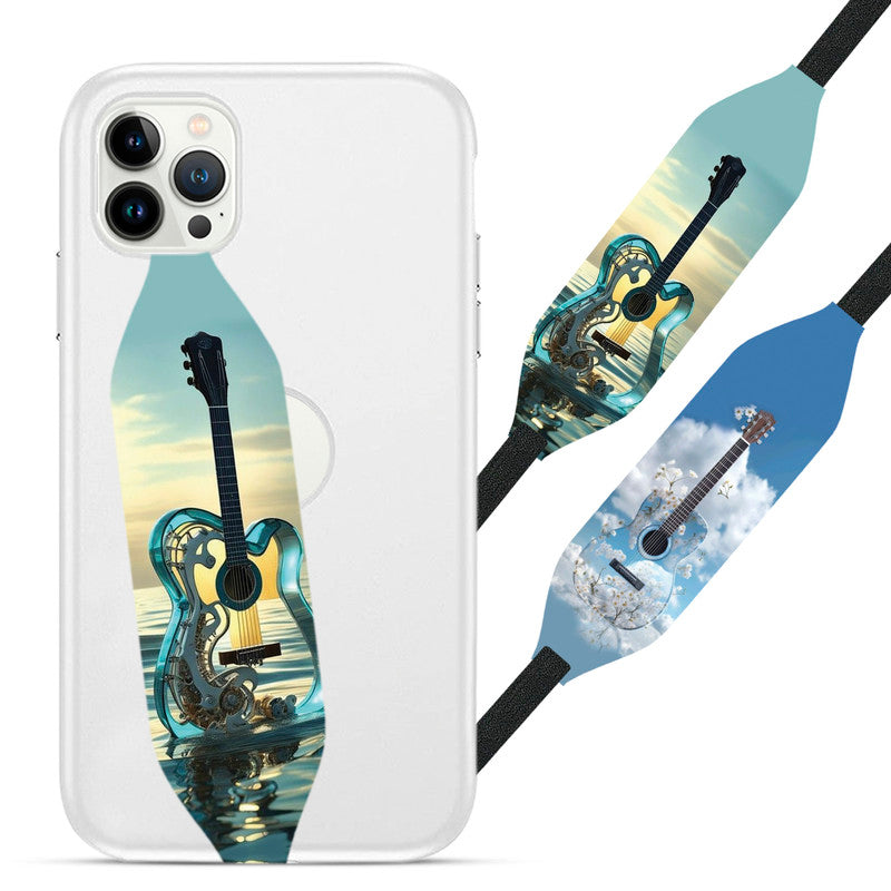 Music Diamond Guitar  Strap on Phone Case -  Switch Bands 