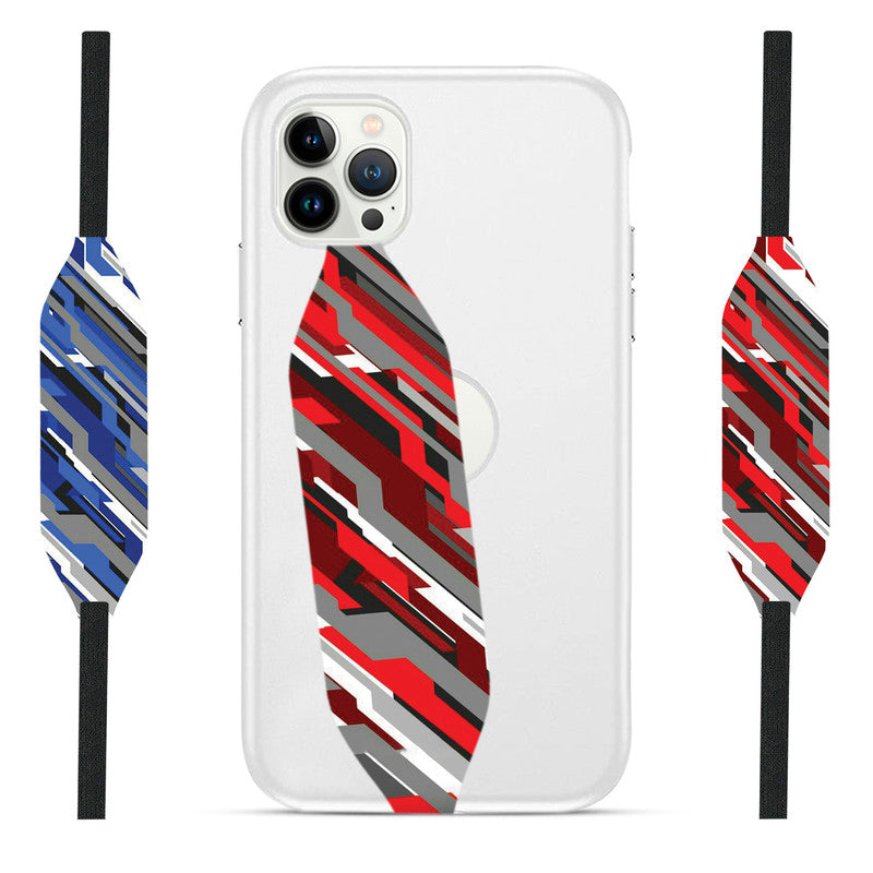 Black Gray Red pattern on the side loop for phone Strap - Switch Bands 