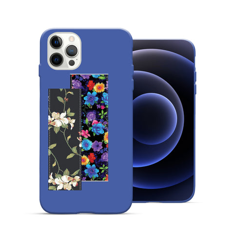 Finger Loop Phone Case For iPhone 11 Pro Blue With Vintage & Blossom Strap