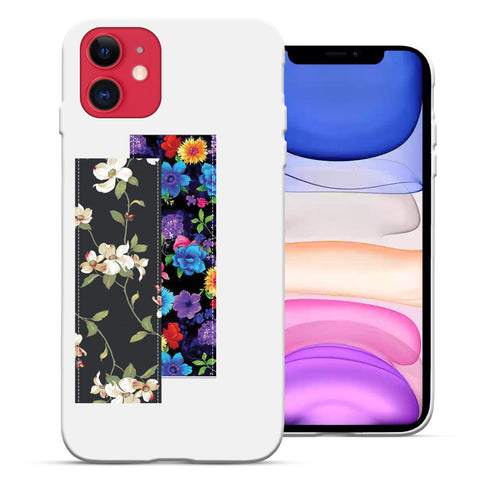 Finger Loop Phone Case For iPhone 11 White With Vintage & Blossom Strap