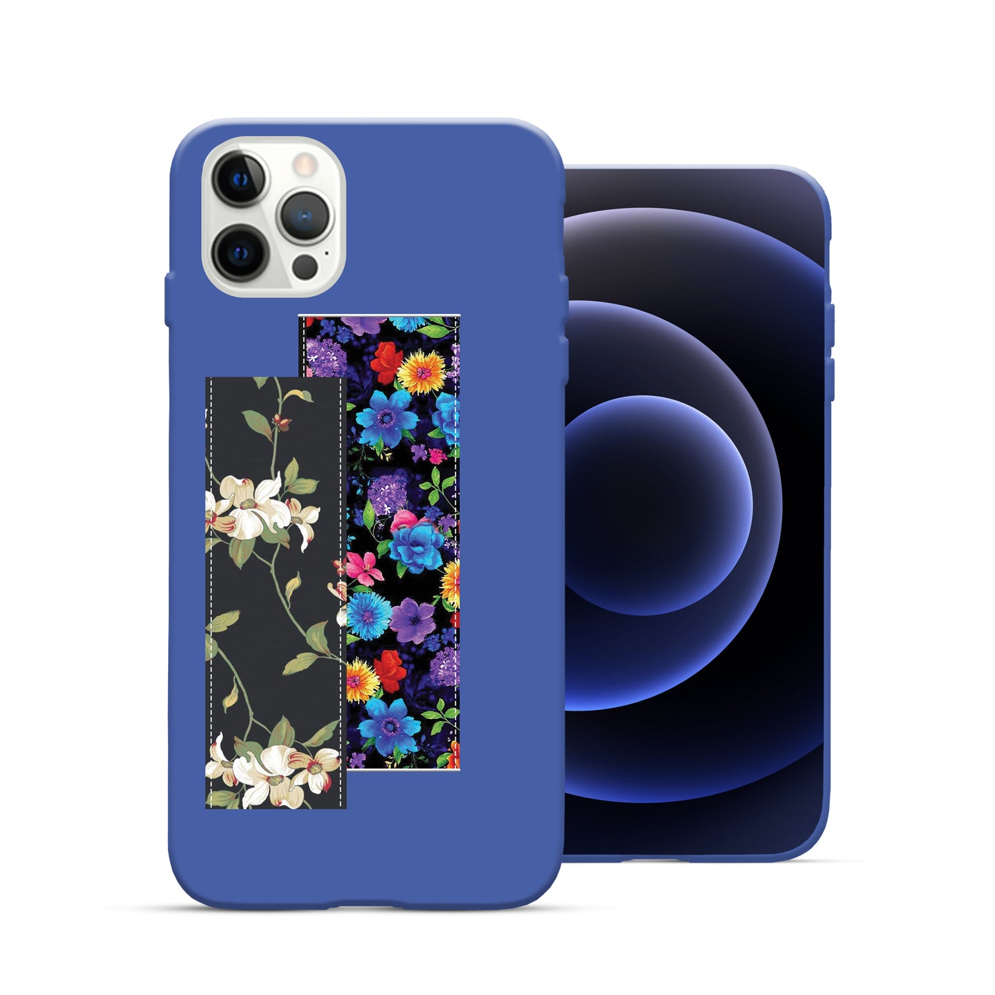 Finger Loop Phone Case For iPhone 11 Pro Blue With Custom Strap