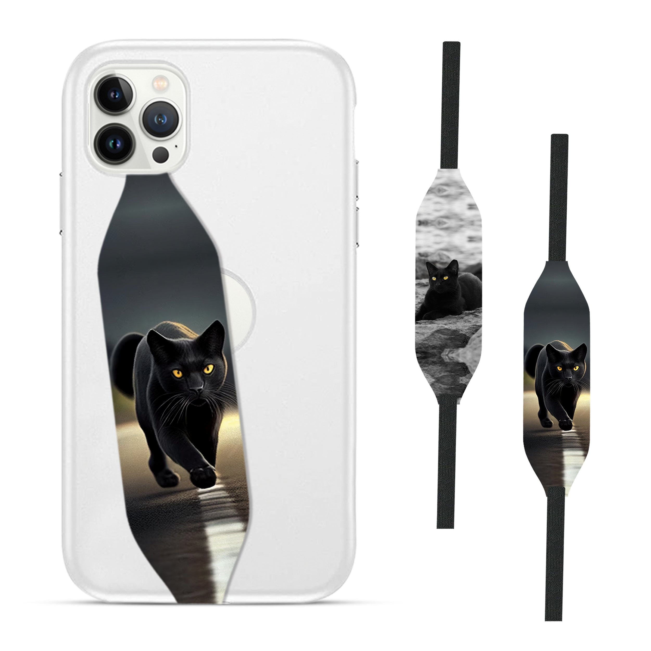 Black cat Cell Phone Strap - Switch Bands 