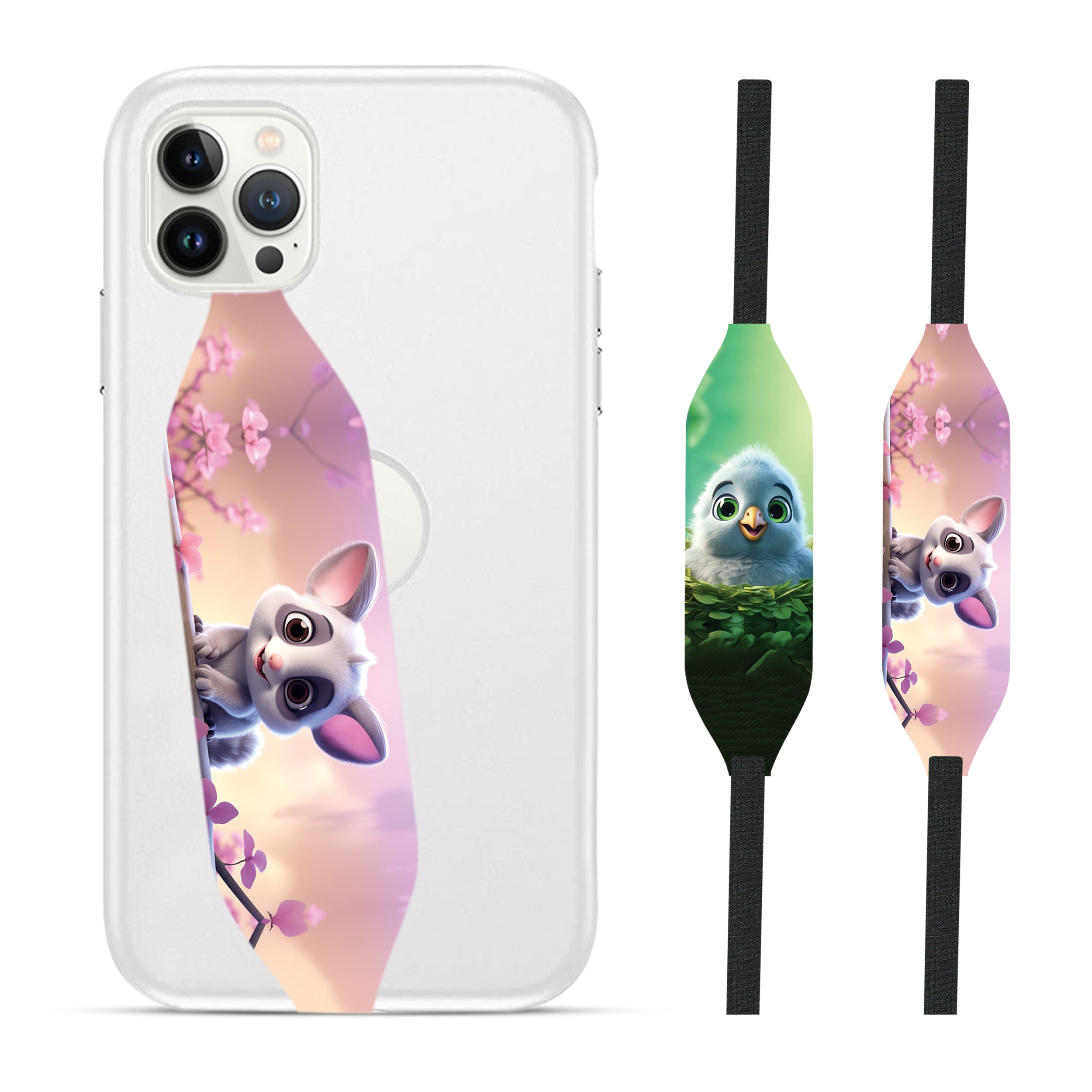 Cartoony Bird iPhone Wrist Strap - switch bands 