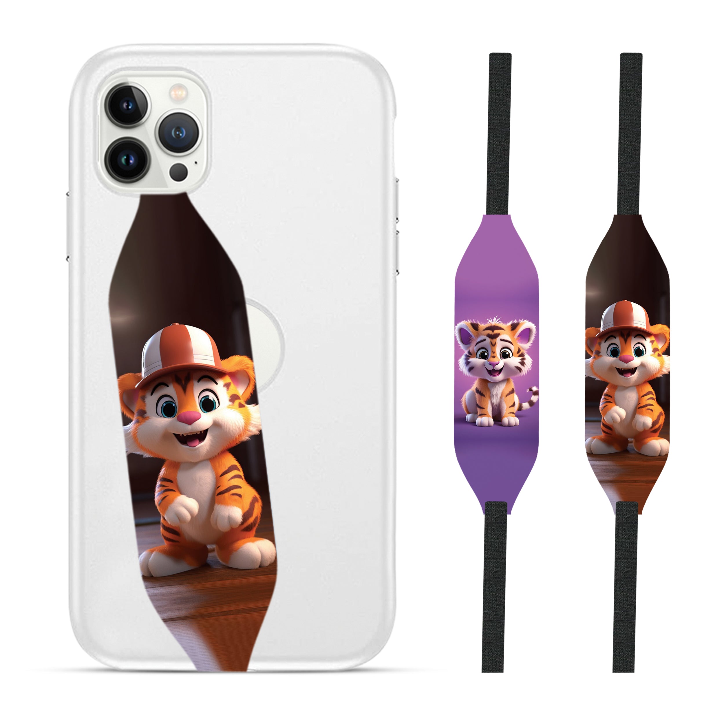 Cute Tiger iPhone Wrist Strap - switch bands 
