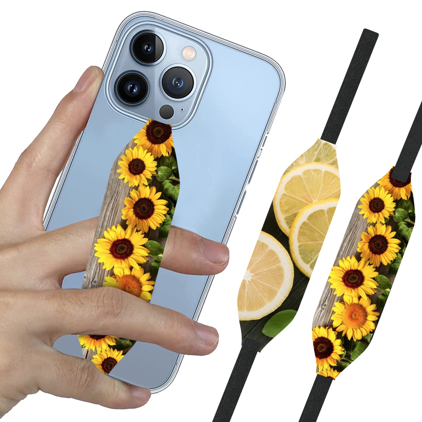 Switchbands Universal Stretchable Phone Hand Straps And Finger Loop For Phone Cases - Gold & Blue Marble
